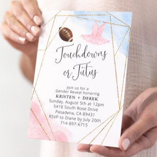 Touchdowns oder Tutus Gender Reveal Party Einladung