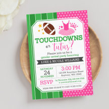 Touchdowns oder Tutus Gender Reveal Party