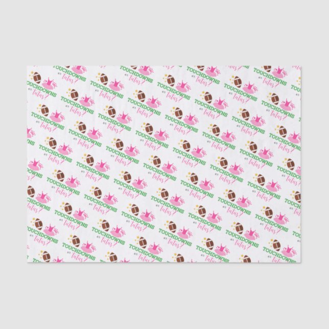 Touchdowns oder Tutus Gender Reveal Party Seidenpapier (Vorderseite)