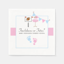 Touchdowns oder Tutus Gender Reveal Party Serviette