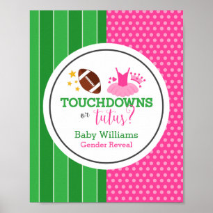 Touchdowns oder Tutus Gender Reveal Poster