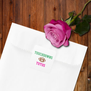 Touchdowns oder Tutus Gender Reveal Runder Aufkleber