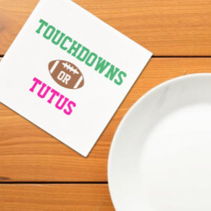 Touchdowns oder Tutus Gender Reveal Serviette