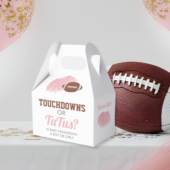 Touchdowns oder Tutus Gender Reveal Vielen Dank Geschenkschachtel (Touchdowns or Tutus Gender Reveal Favor Boxes)