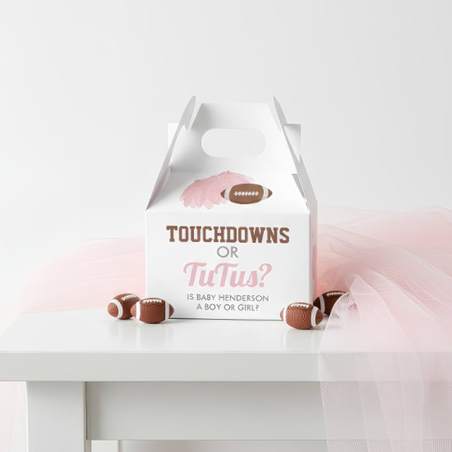 Touchdowns oder Tutus Geschlecht Enthüllung Danke Geschenkschachtel (Touchdowns or Tutus Gender Reveal Favor Boxes)