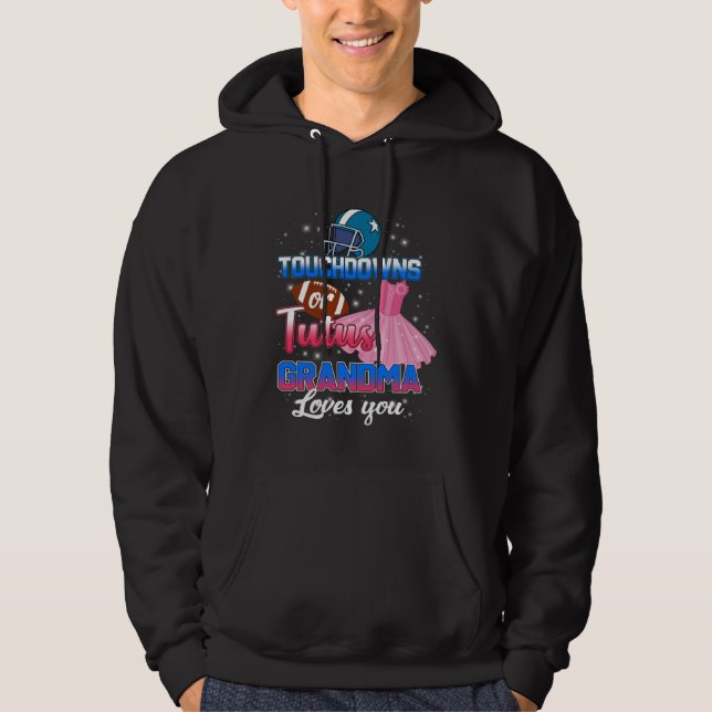 Touchdowns oder Tutus zur Geschlechtsenthüllung Om Hoodie (Vorderseite)