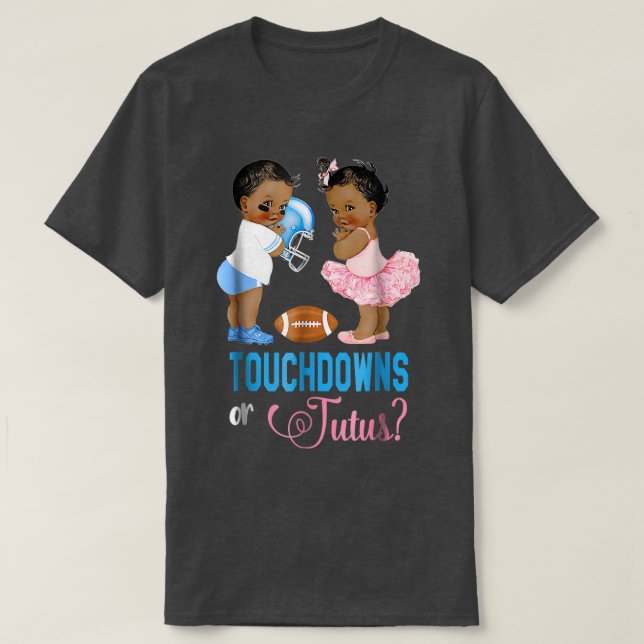 Touchdowns or Tutus Gender Reveal Party  T-Shirt (Design vorne)