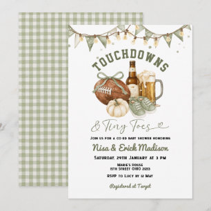 Touchdowns & Tiny Toes Football-Baby-Shower Einladung