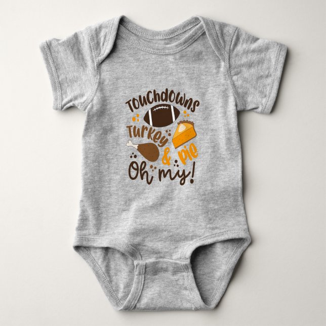 Touchdowns Türkei & Pie | Oh, Baby Strampler (Vorderseite)