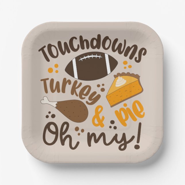 Touchdowns Türkei & Pie | Oh, Pappteller (Vorderseite)