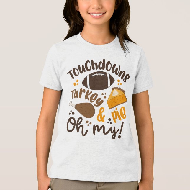 Touchdowns Türkei & Pie | Oh, Tri-Blend Shirt (Vorderseite)