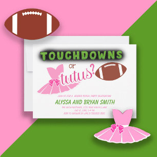 Touchdowns Tutus Baby Geschlecht Enthüllung  Einladung