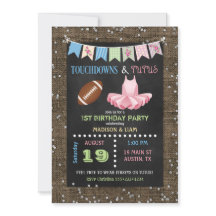 Touchdowns & Tutus Zwillinge Geburtstag oder Babyp