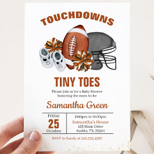 Touchdowns und Miny Toes Babydusche Einladung