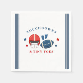 Touchdowns und Tiny Toes, Fußball-Babydusche Serviette