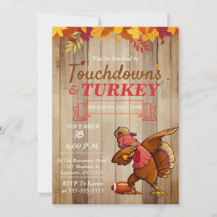 Touchdowns und Türkei Erntedank Einladung