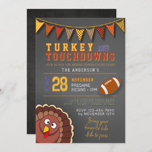 Touchdowns und Türkei Erntedank Game Day Einladung