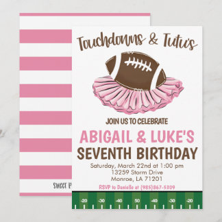 Touchdown's und Tutu's Geburtstag Einladung