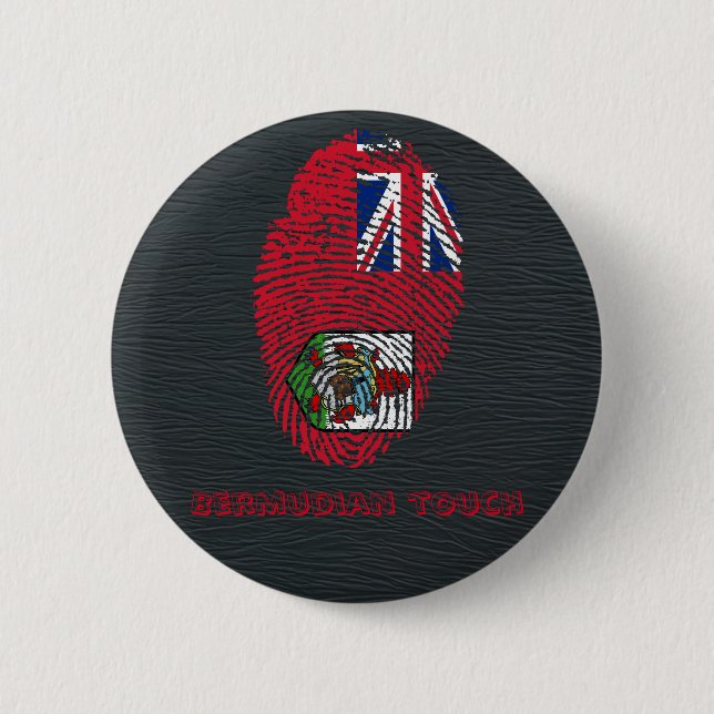 Touchfingerabdruckflagge von den Bermudas Button (Vorderseite)