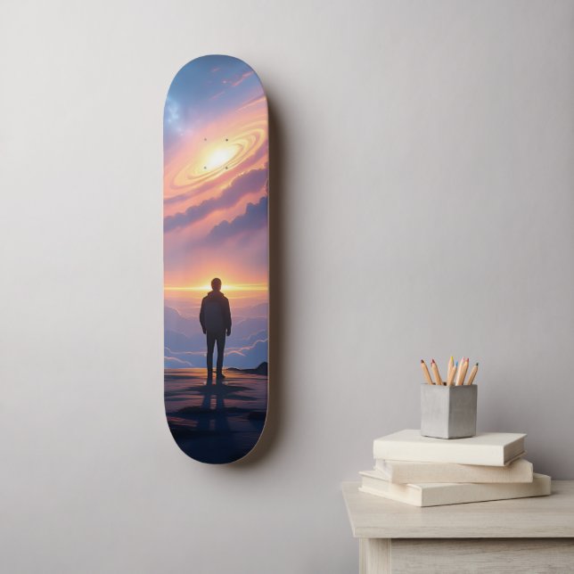 Touching Infinity at the Top of the World Skateboard (Wandkunst)
