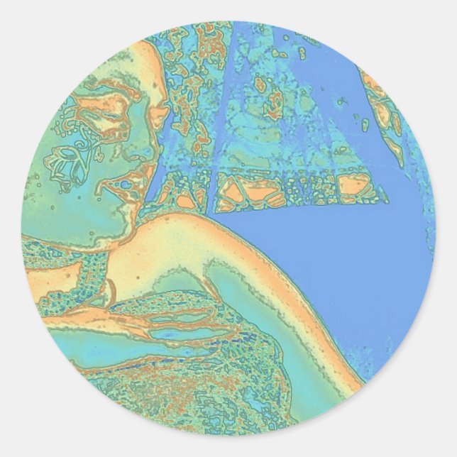 Touching Oshun Runder Aufkleber (Vorderseite)