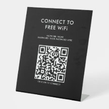 Touchless Menu QR Code WiFi Schwarz verbinden