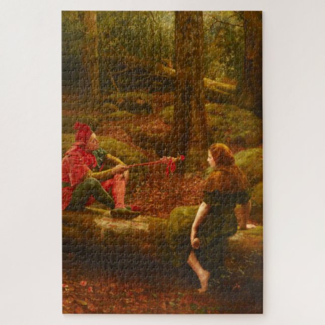 Touchstone und Audrey (im Wald von Arden) Puzzle (Vertikal)