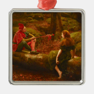 Touchstone und Audrey (Narr neckt die Dame) Ornament Aus Metall