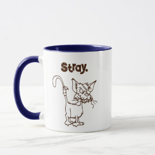 Tough Alley Cat Cartoon - Funny Tomcat Höhenlage Tasse