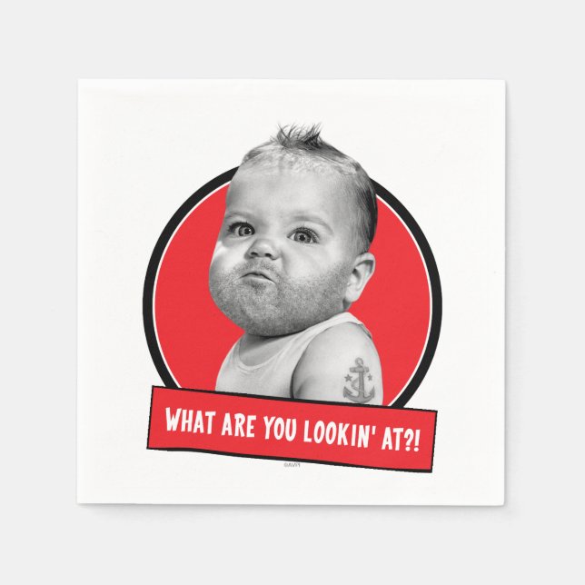 Tough Beared Baby Boy Serviette (Vorderseite)