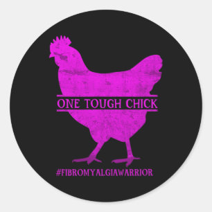 Tough Chick Fibromyalgie Krieger - Bewusstsein Runder Aufkleber