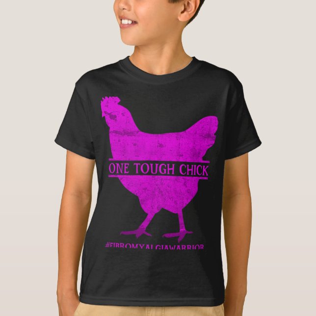 Tough Chick Fibromyalgie Krieger - Bewusstsein T-Shirt (Vorderseite)