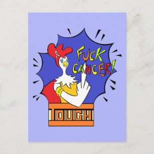 Tough Chick White Ribbon F**k Krebs Postkarte