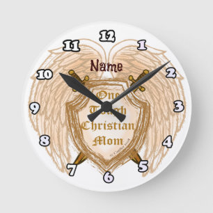 Tough Christian Mama Runde Wanduhr