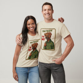Tough-Dog-Attitüde – Vintage-Militär-Tierkunst T-Shirt