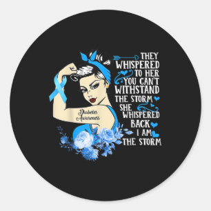 Tough Girl Ribbon I'm Storm Diabetes Awarenes Runder Aufkleber