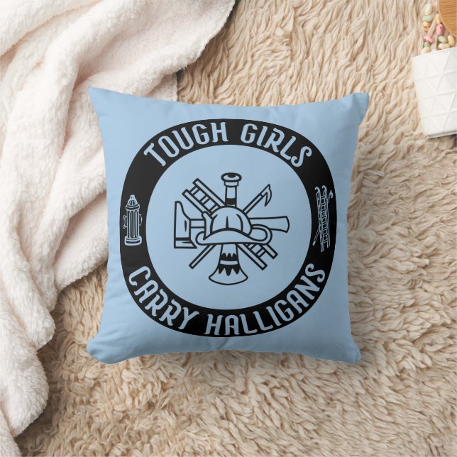 Tough Girls Carry Halligans Feuerwehrmann Cool Kissen (Decke)