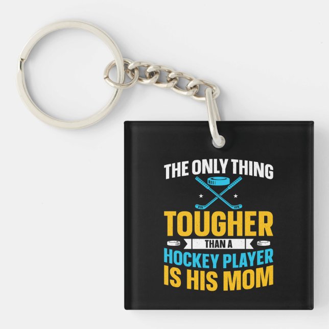Tough Hockey-Mama Schlüsselanhänger (Vorderseite)