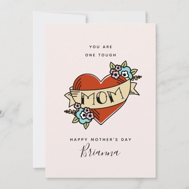 Tough Momma Mother's Day Card Feiertagskarte (Vorderseite)