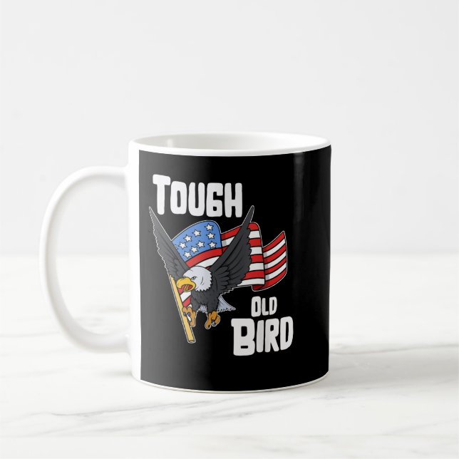 Tough Old Bird Patriotic USA Flag Eagle Graphic  Kaffeetasse (Links)