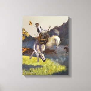 „Tough Ones in den Griff bekommen“ Western Art Leinwanddruck