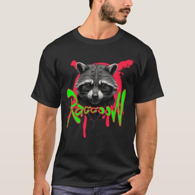 Tough Raccoon | Wildes tierisches T-Shirt | Coole  (Vorderseite)