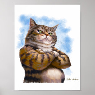 Tough Tabby-Katze Cartoon Poster
