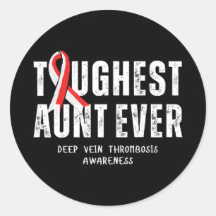 Tougheste Tante Deep Vein Thrombose DVT-Bewusstsei Runder Aufkleber