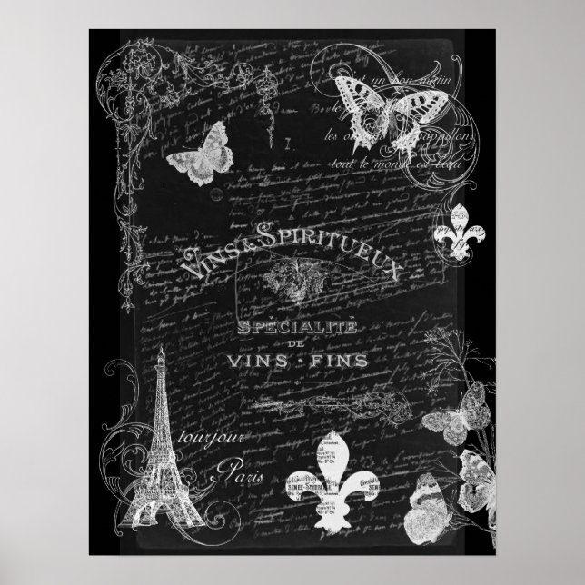 Toujours Paris Collage Art Poster (Vorne)