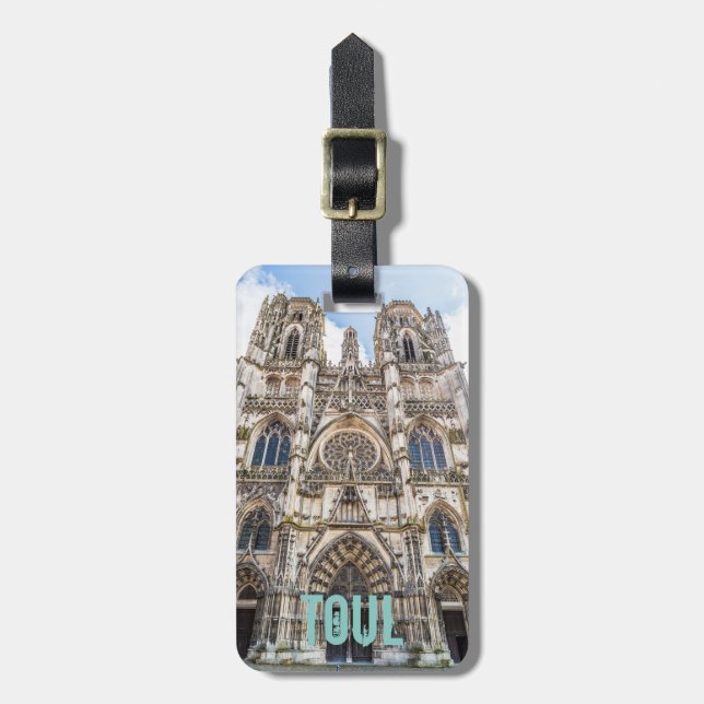Toul St. Etienne Cathedral Frankreich Geschenk Gepäckanhänger (Vorderseite vertikal)