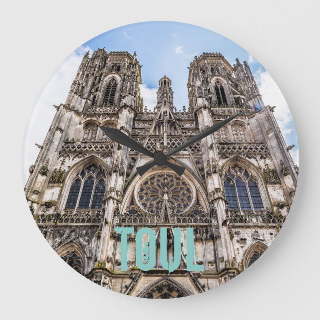 Toul St. Etienne Cathedral Frankreich Geschenk Große Wanduhr (Vorderseite)