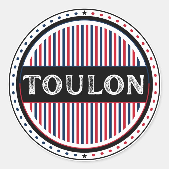 Toulon City Pride Emblem – French Identity Runder Aufkleber (Vorderseite)
