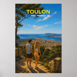 Toulon Mont Faron – Vintage Reiseplakat Poster