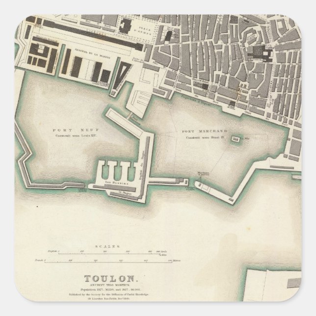 Toulon Quadratischer Aufkleber (Vorderseite)